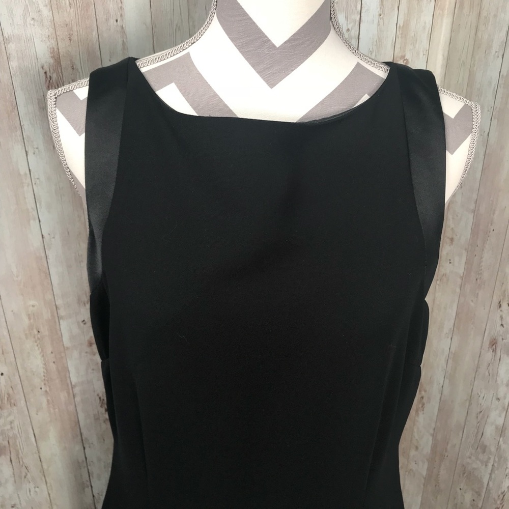 Amanda Smith satin trim black sheath sz 14 - Picture 2 of 8